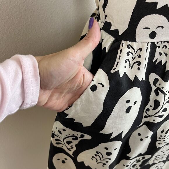 Retrolicious Dress Womens Small Black Ghosts Rockabilly Pinup Whimsigoth Emo USA - Picture 3 of 7